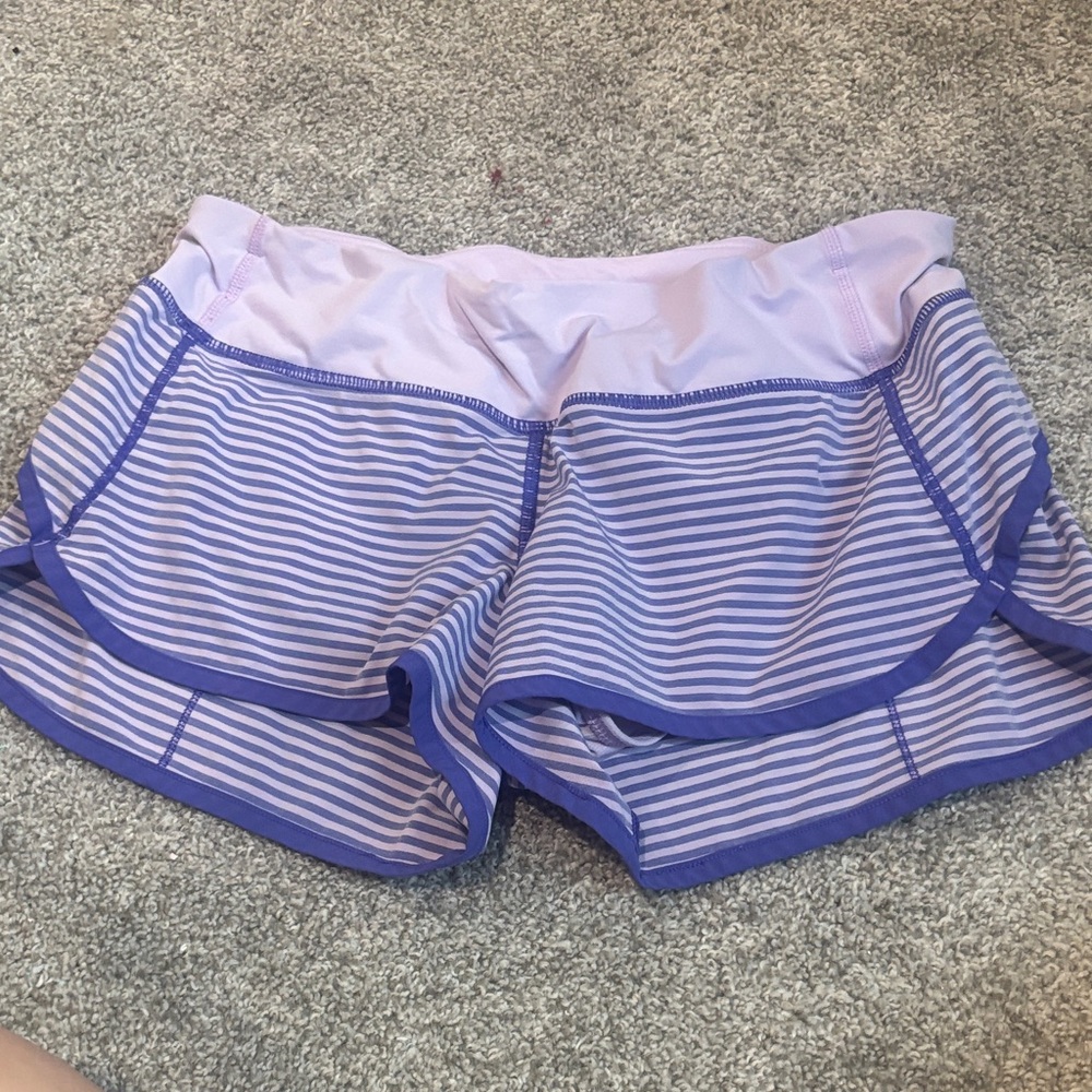 lululemon athletica Purple Striped Women Shorts